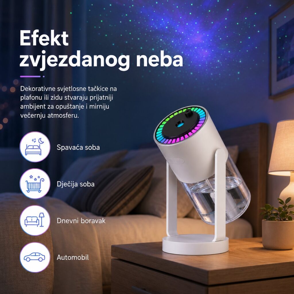 Ovlaživač i Starry Sky projektor u jednom uređaju 💧