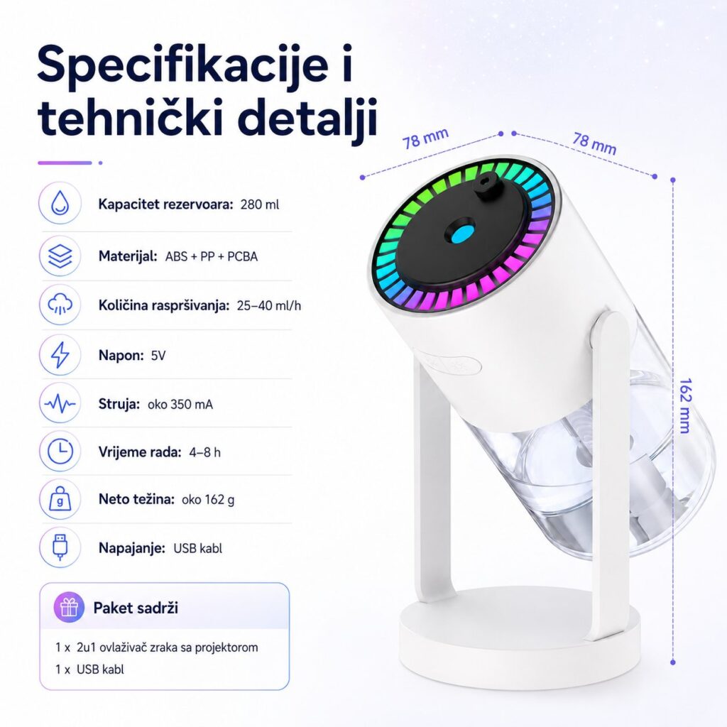 Kompaktan dizajn i jednostavno USB napajanje 🔌
